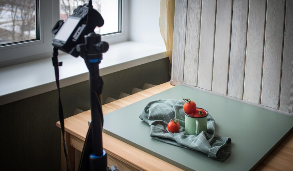 Food photography set up at home