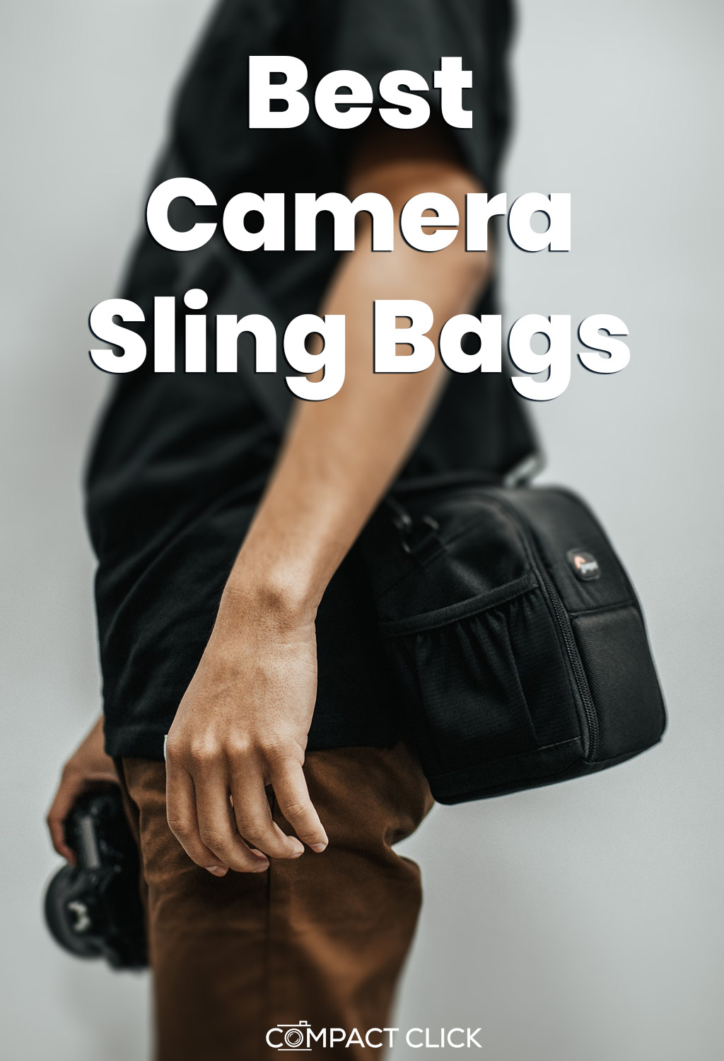 Photographer with camera sling bag